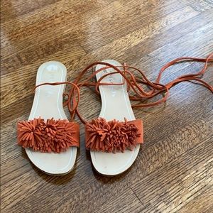 Strappy orange sandals